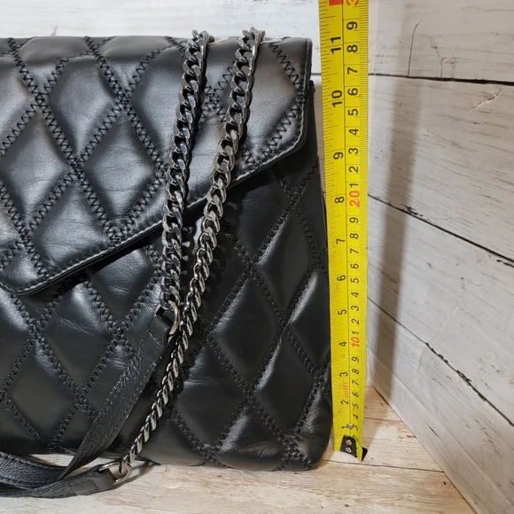 Elegant Black Quilted Satchel